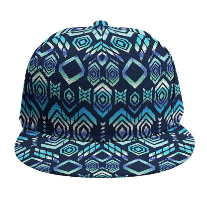 Blue Native Aztec Tribal Pattern Print Snapback Cap