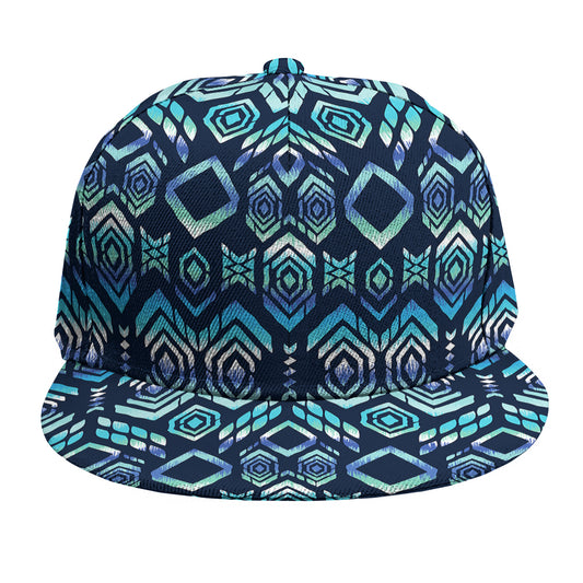Blue Native Aztec Tribal Pattern Print Snapback Cap