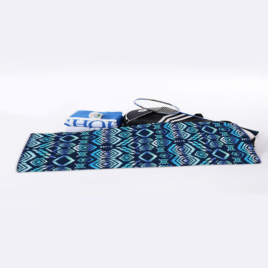 Blue Native Aztec Tribal Pattern Print Sports Towel