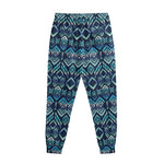 Blue Native Aztec Tribal Pattern Print Sweatpants