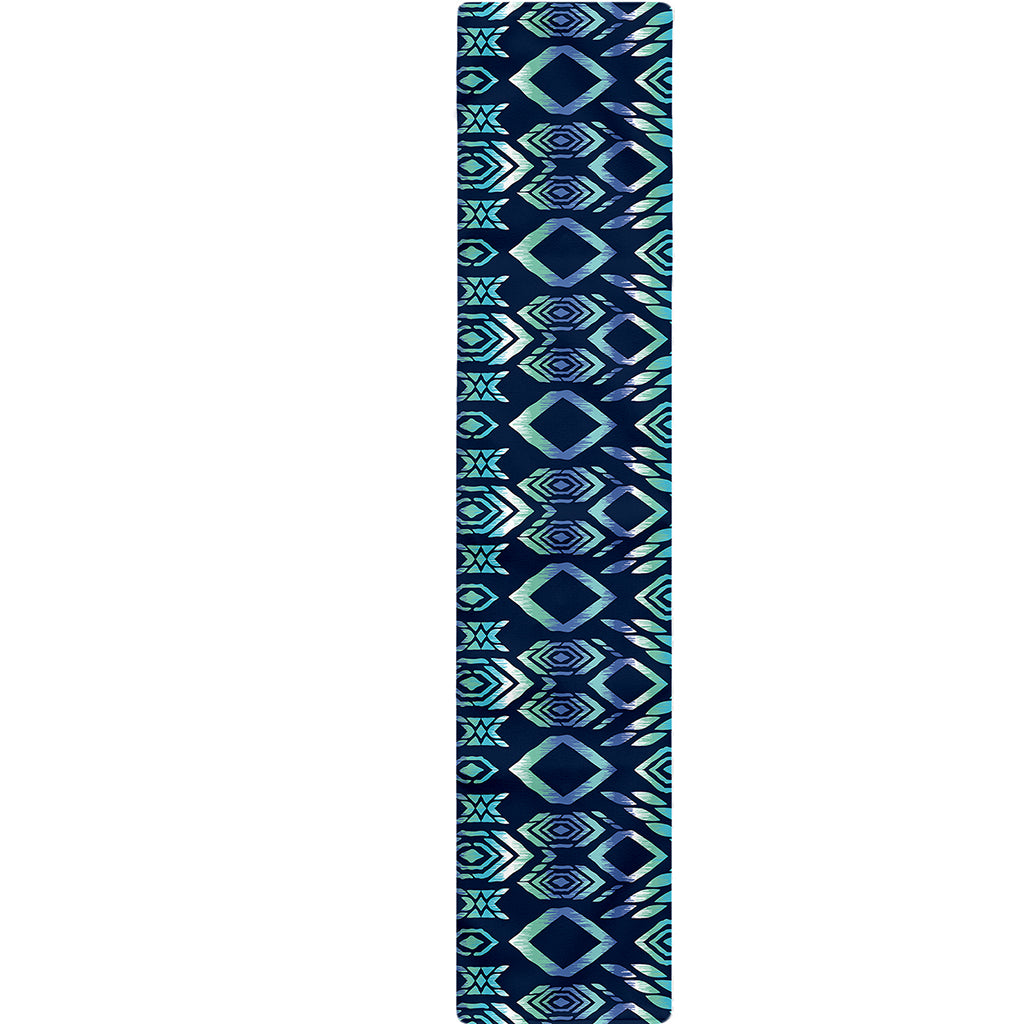 Blue Native Aztec Tribal Pattern Print Table Runner