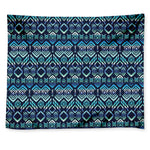 Blue Native Aztec Tribal Pattern Print Tapestry