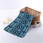 Blue Native Aztec Tribal Pattern Print Towel
