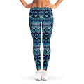 Blue Native Aztec Tribal Pattern Print Women's Leggings