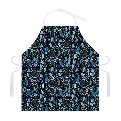 Blue Native Dream Catcher Pattern Print Adjustable Apron