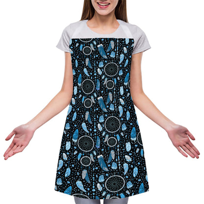 Blue Native Dream Catcher Pattern Print Adjustable Apron
