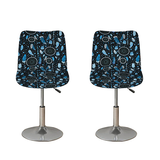 Blue Native Dream Catcher Pattern Print Bar Stool Covers