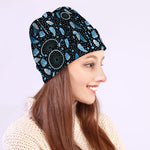 Blue Native Dream Catcher Pattern Print Beanie