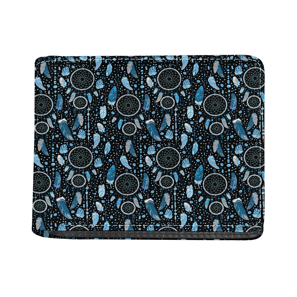 Blue Native Dream Catcher Pattern Print Bifold Wallet