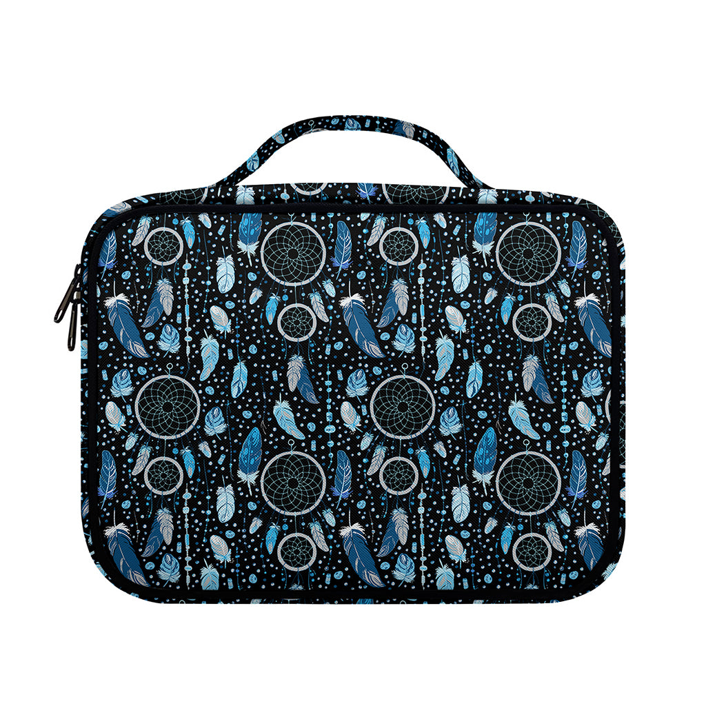 Blue Native Dream Catcher Pattern Print Briefcase Bible Bag