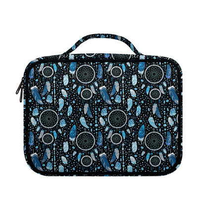 Blue Native Dream Catcher Pattern Print Briefcase Bible Bag