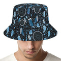 Blue Native Dream Catcher Pattern Print Bucket Hat