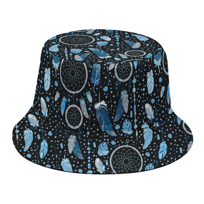Blue Native Dream Catcher Pattern Print Bucket Hat