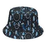 Blue Native Dream Catcher Pattern Print Bucket Hat