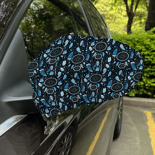Blue Native Dream Catcher Pattern Print Car Side Mirror Covers