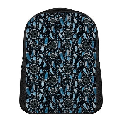 Blue Native Dream Catcher Pattern Print Casual Backpack