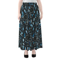 Blue Native Dream Catcher Pattern Print Chiffon Maxi Skirt
