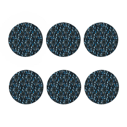 Blue Native Dream Catcher Pattern Print Coaster Set