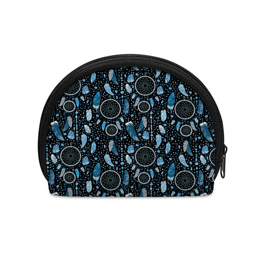 Blue Native Dream Catcher Pattern Print Coin Purse
