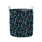 Blue Native Dream Catcher Pattern Print Collapsible Laundry Basket