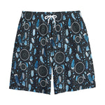 Blue Native Dream Catcher Pattern Print Cotton Shorts