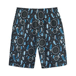 Blue Native Dream Catcher Pattern Print Cotton Shorts