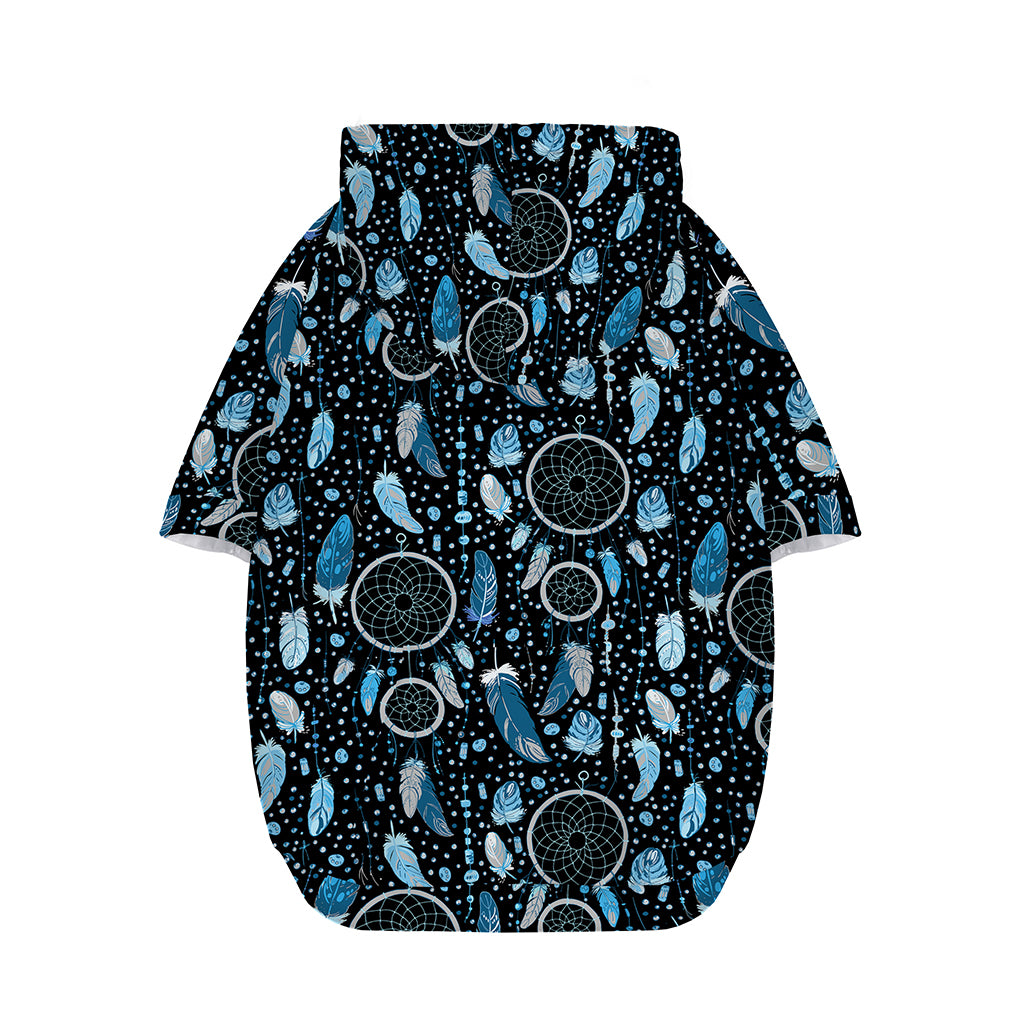 Blue Native Dream Catcher Pattern Print Dog Zip Up Hoodie