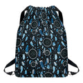 Blue Native Dream Catcher Pattern Print Drawstring Backpack