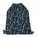 Blue Native Dream Catcher Pattern Print Drawstring Bag
