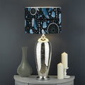 Blue Native Dream Catcher Pattern Print Drum Lamp Shade