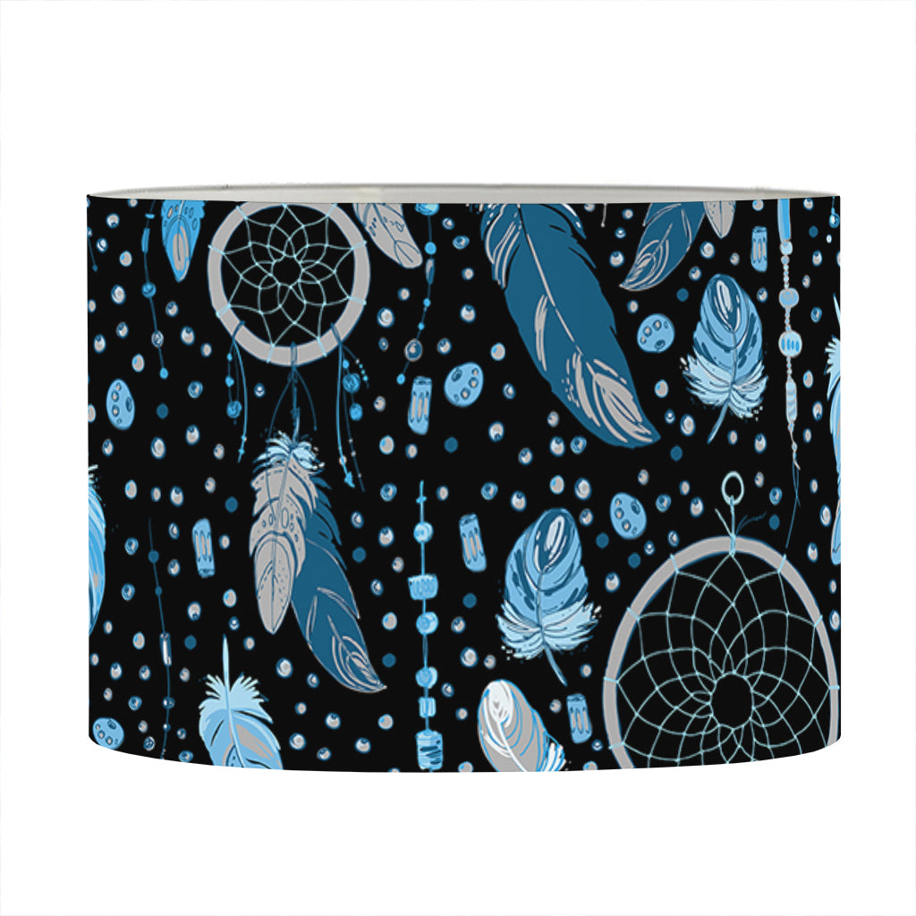 Blue Native Dream Catcher Pattern Print Drum Lamp Shade