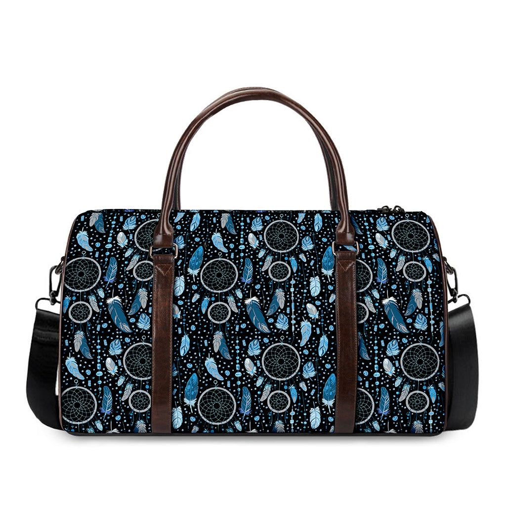 Blue Native Dream Catcher Pattern Print Duffle Bag