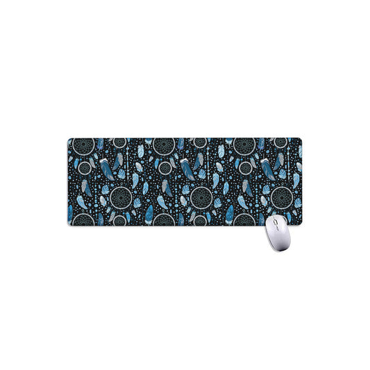 Blue Native Dream Catcher Pattern Print Extended Mouse Pad