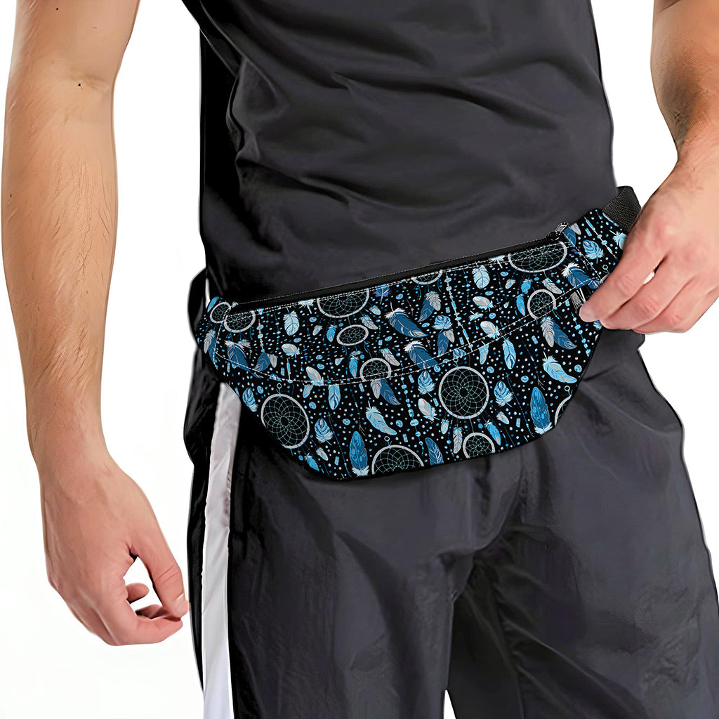 Blue Native Dream Catcher Pattern Print Fanny Pack