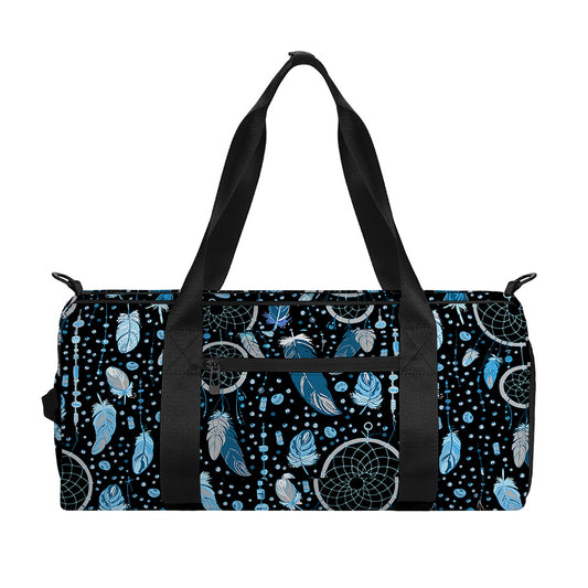 Blue Native Dream Catcher Pattern Print Gym Bag