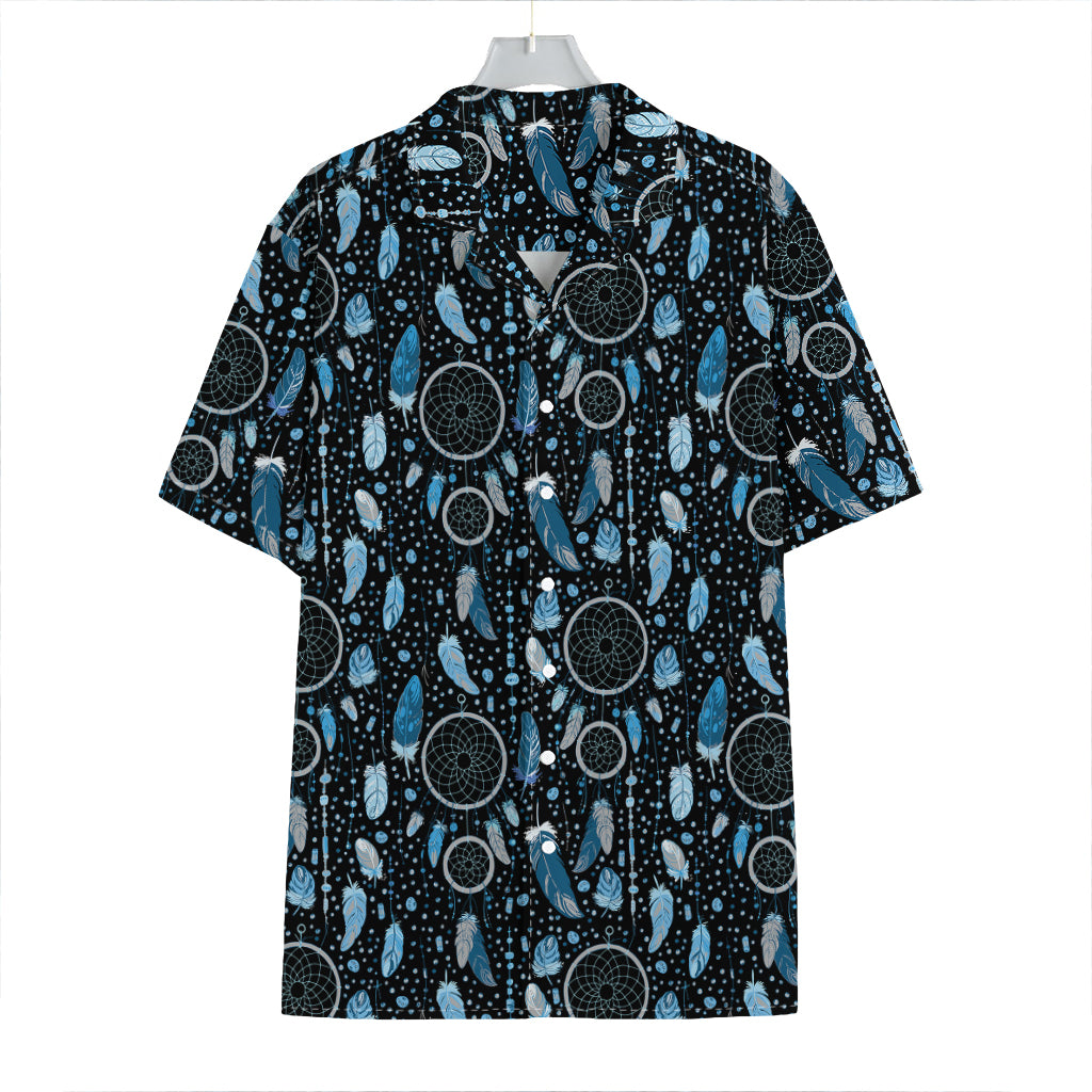 Blue Native Dream Catcher Pattern Print Hawaiian Shirt