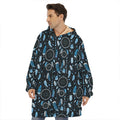 Blue Native Dream Catcher Pattern Print Hoodie Blanket