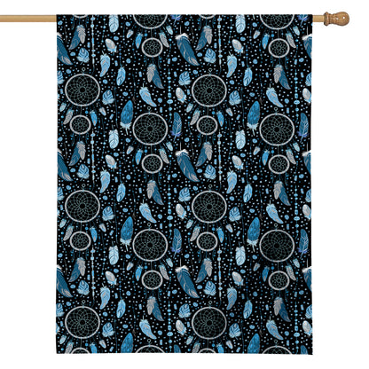 Blue Native Dream Catcher Pattern Print House Flag