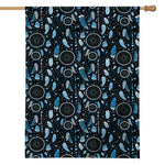 Blue Native Dream Catcher Pattern Print House Flag