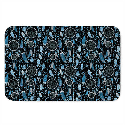 Blue Native Dream Catcher Pattern Print Indoor Door Mat