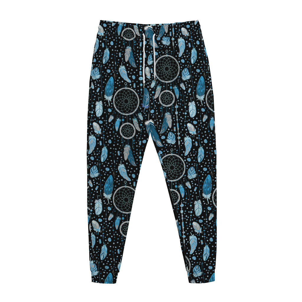 Blue Native Dream Catcher Pattern Print Jogger Pants