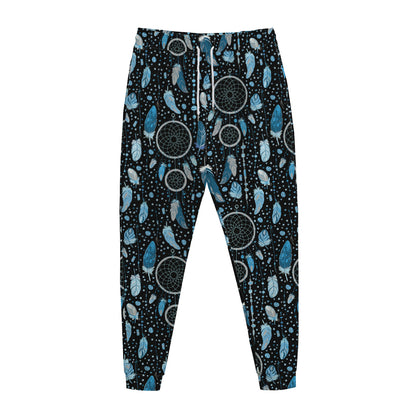 Blue Native Dream Catcher Pattern Print Jogger Pants