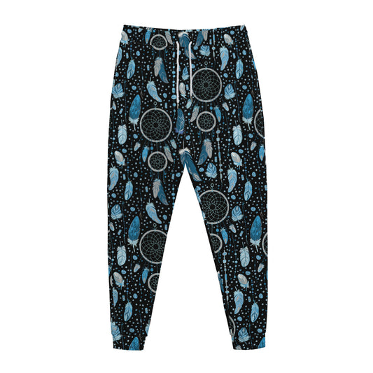 Blue Native Dream Catcher Pattern Print Jogger Pants