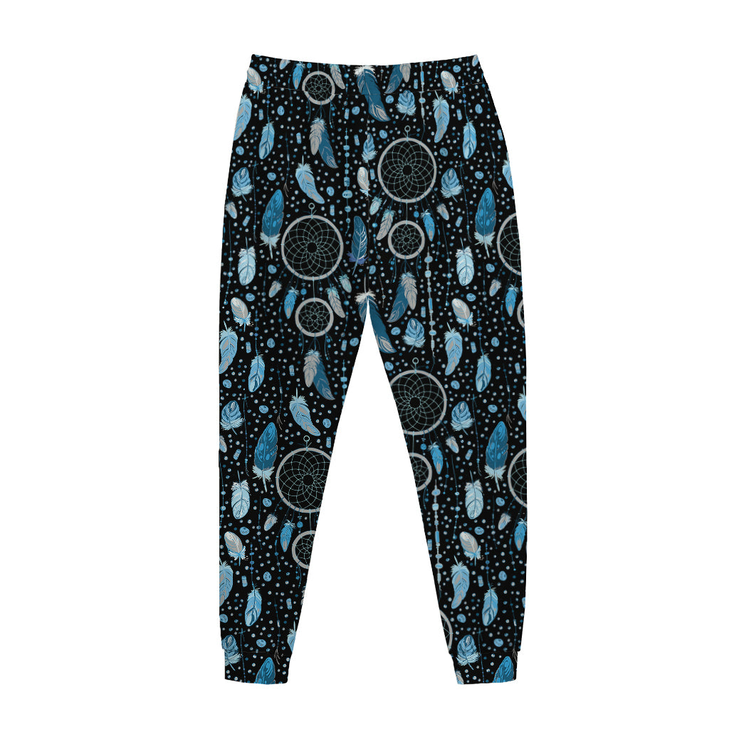 Blue Native Dream Catcher Pattern Print Jogger Pants
