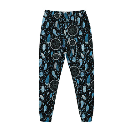 Blue Native Dream Catcher Pattern Print Jogger Pants
