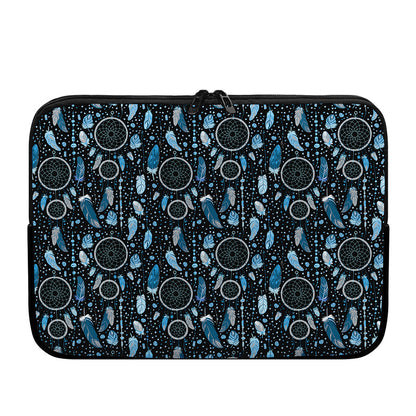 Blue Native Dream Catcher Pattern Print Laptop Sleeve