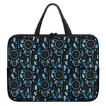 Blue Native Dream Catcher Pattern Print Laptop Sleeve With Handle