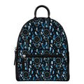 Blue Native Dream Catcher Pattern Print Leather Backpack