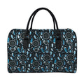 Blue Native Dream Catcher Pattern Print Leather Duffel Bag