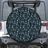 Blue Native Dream Catcher Pattern Print Leather Spare Tire Cover